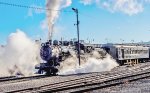 BLW 26 with good atmospheric effects in the Steamtown Yard